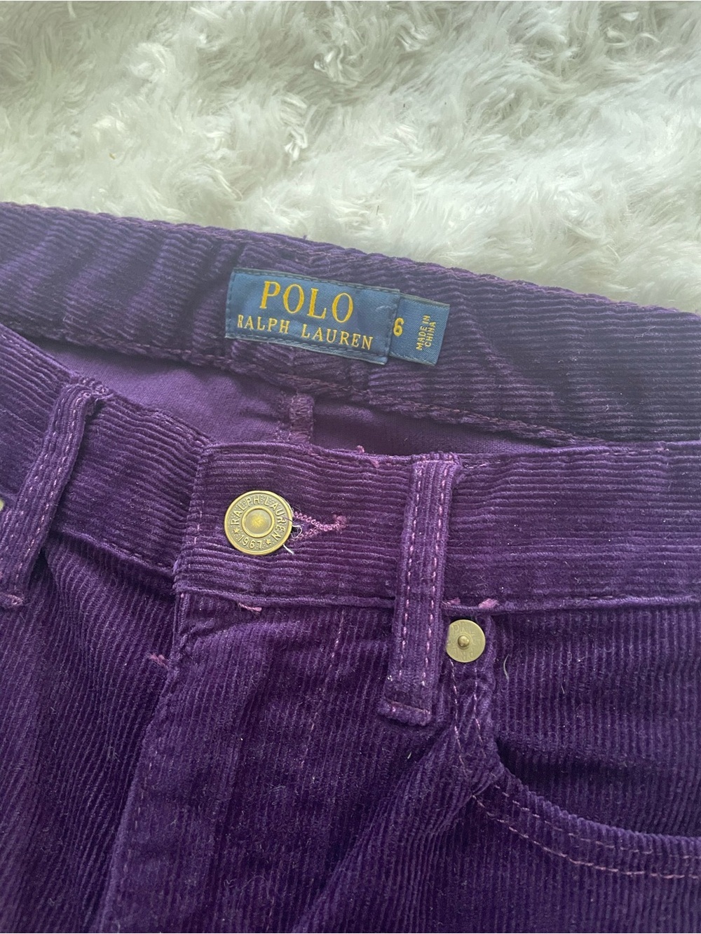 New without tag Polo by Ralph Lauren corduroy straight leg purple jeans - Picture 3 of 8
